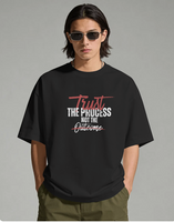 Red and White Bold Grunge Typography T-shirt Design