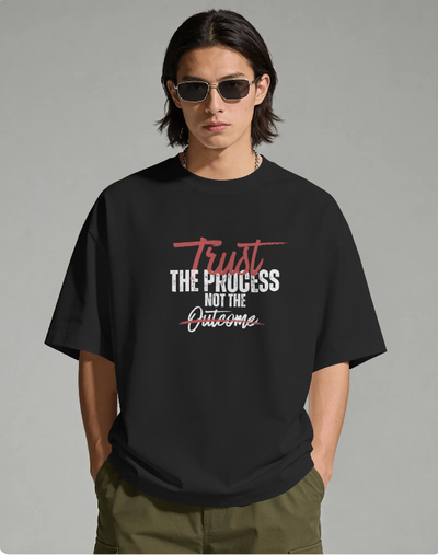 Red and White Bold Grunge Typography T-shirt Design