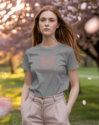 Pink and White Minimalist Beautiful Butterfly Premium T-Shirt