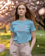 Pink and White Minimalist Beautiful Butterfly Premium T-Shirt