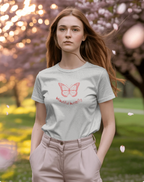 Pink and White Minimalist Beautiful Butterfly Premium T-Shirt