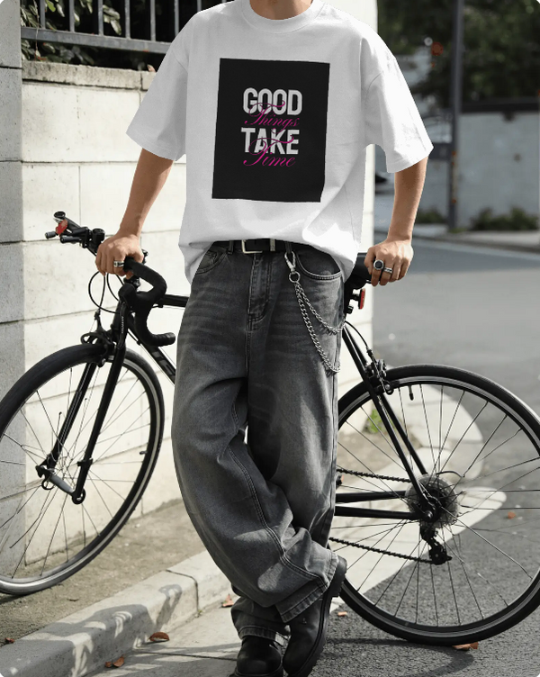 Black White And Pink Typographic Motivational T-Shirt